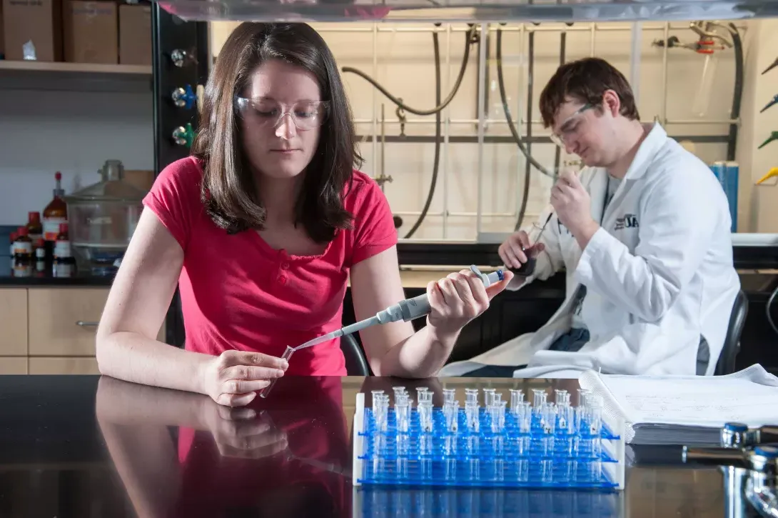 students in chemistry lab